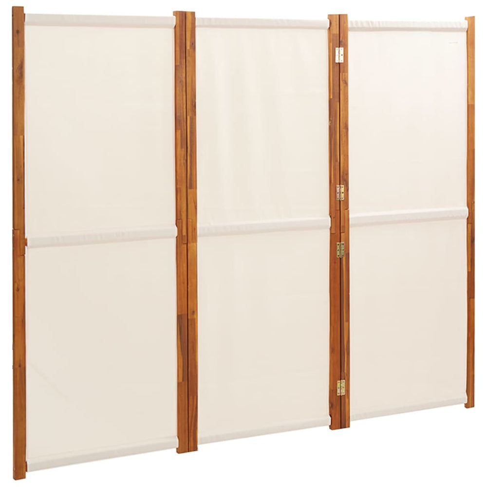 3-Panel Room Divider Cream White 210x180 cm