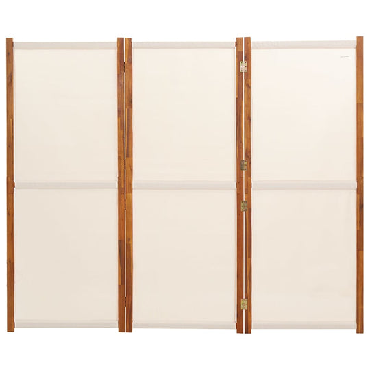 3-Panel Room Divider Cream White 210x180 cm