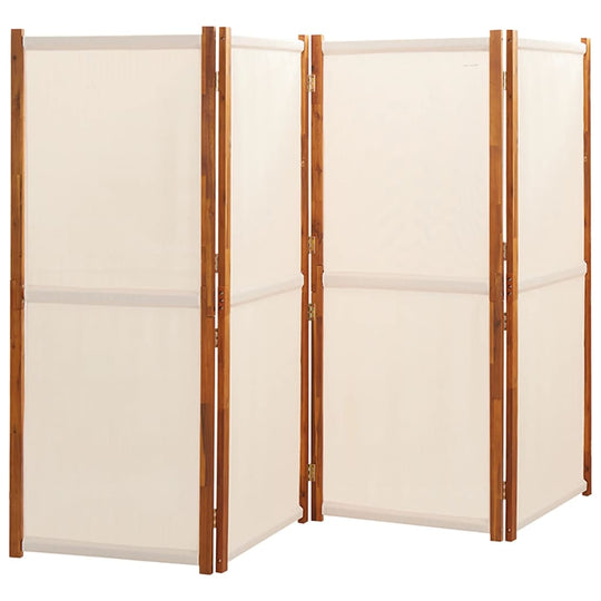 4-Panel Room Divider Cream White 280x180 cm