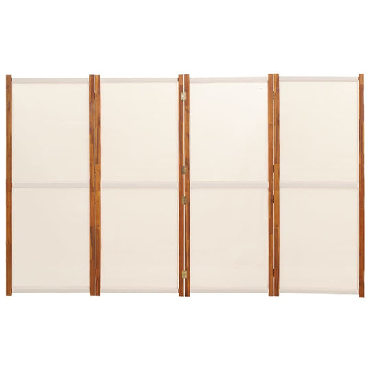 4-Panel Room Divider Cream White 280x180 cm