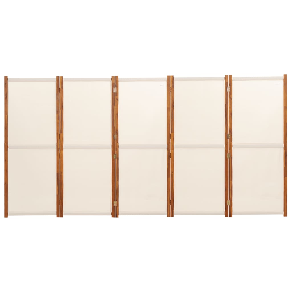 5-Panel Room Divider Cream White 350x180 cm