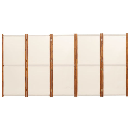 5-Panel Room Divider Cream White 350x180 cm