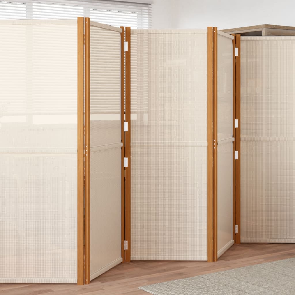 5-Panel Room Divider Cream White 350x180 cm