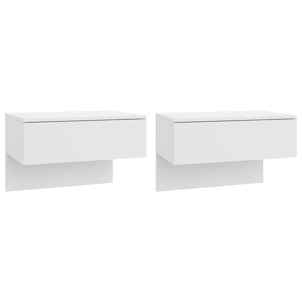 Wall-mounted Bedside Cabinets 2 pcs White