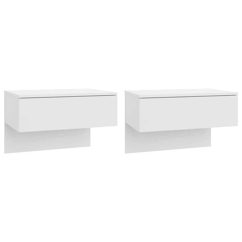 Wall-mounted Bedside Cabinets 2 pcs White