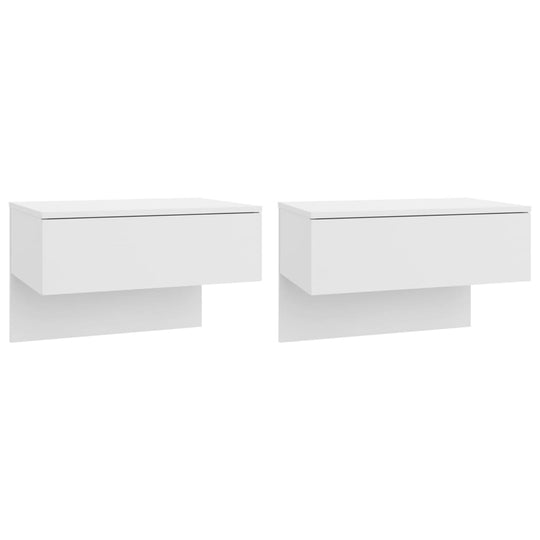 Wall-mounted Bedside Cabinets 2 pcs White