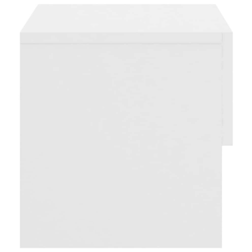 Affordable quality wall-mounted bedside cabinet in white for maximizing space and keeping floor areas clean.