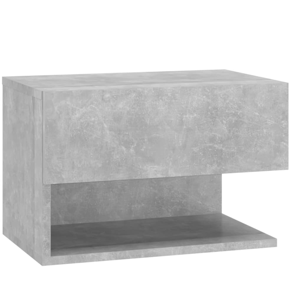 Wall-mounted Bedside Cabinets 2 pcs Concrete Grey