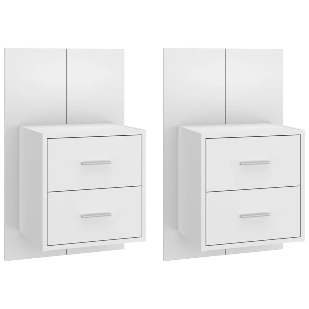 Wall-mounted Bedside Cabinets 2 pcs High Gloss White, affordable and cheap quality for value storage, maximizing space and keeping floors clean.