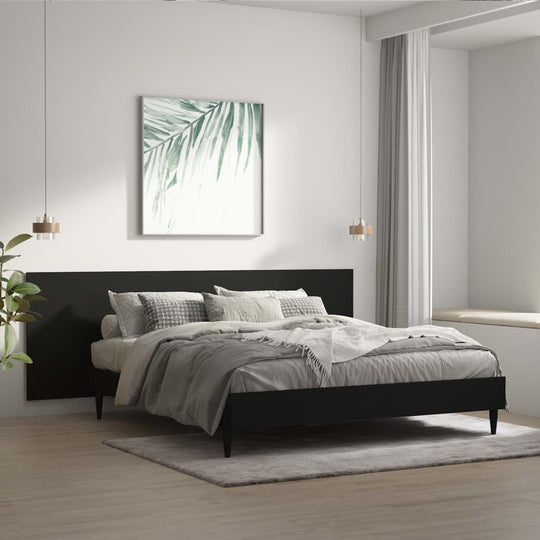 Wall Headboard Black 240 cm Engineered Wood