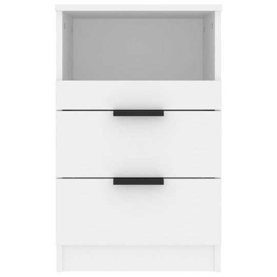 Bedside Cabinet White Engineered Wood