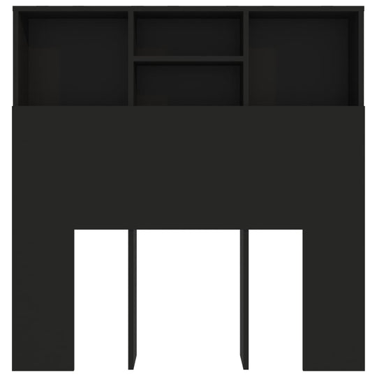 Headboard Cabinet Black 100 cm