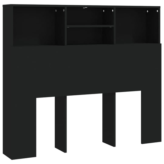 Headboard Cabinet Black 120 cm