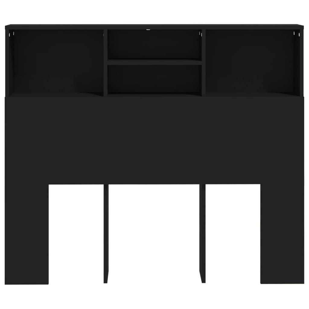 Headboard Cabinet Black 120 cm