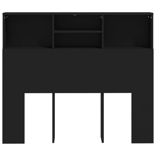 Headboard Cabinet Black 120 cm