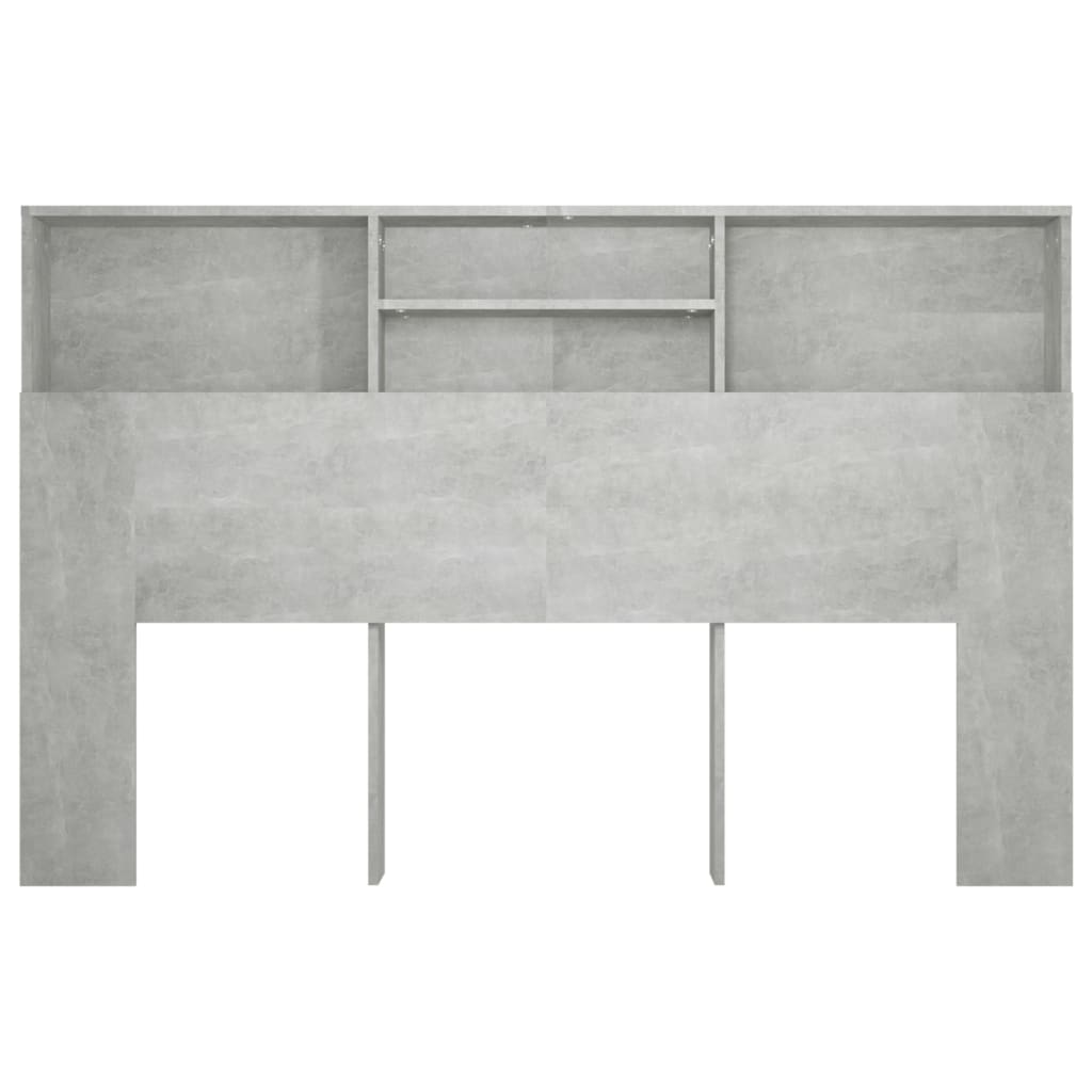 Headboard Cabinet Concrete Grey 160x19x103.5 cm