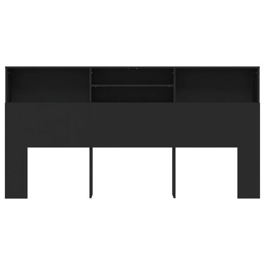 Headboard Cabinet Black 200 cm