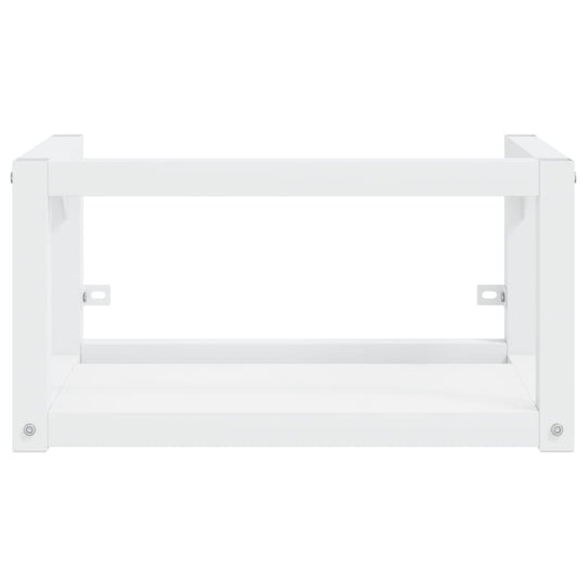 Bathroom Washbasin Frame with Built-in Basin White Iron