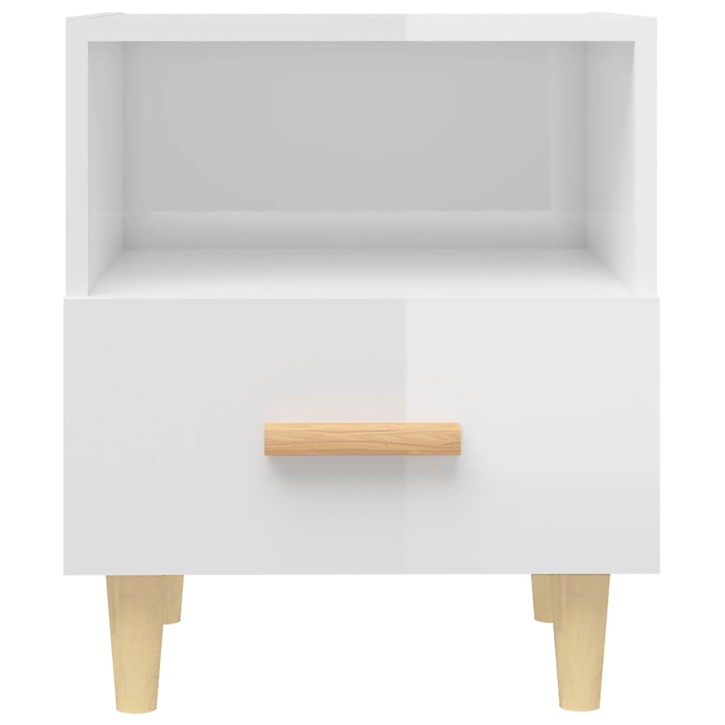 Bedside Cabinets 2 pcs High Gloss White 40x35x47 cm