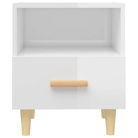 Bedside Cabinets 2 pcs High Gloss White 40x35x47 cm