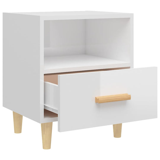 Bedside Cabinets 2 pcs High Gloss White 40x35x47 cm