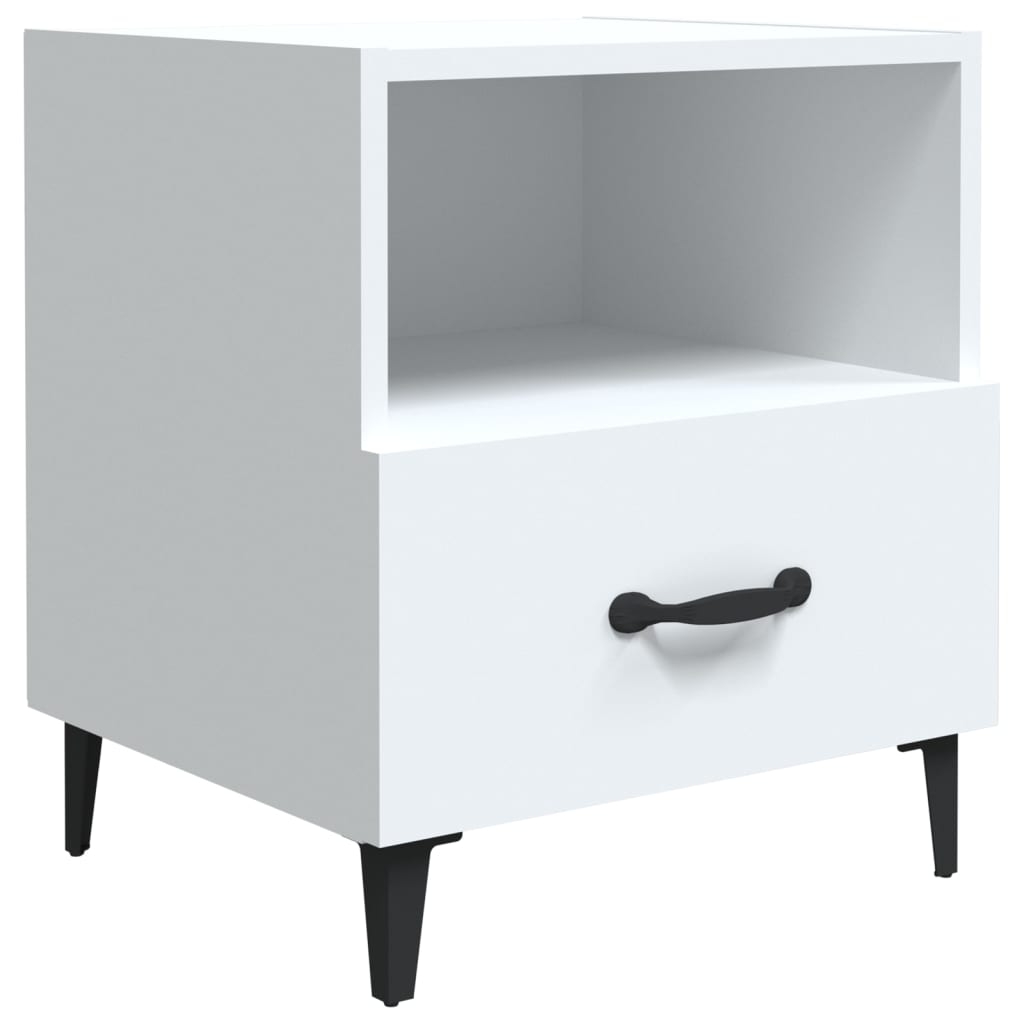 Bedside Cabinets 2 pcs White Engineered Wood