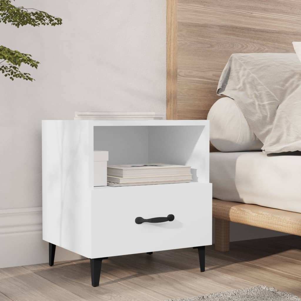 Bedside Cabinets 2 pcs White Engineered Wood