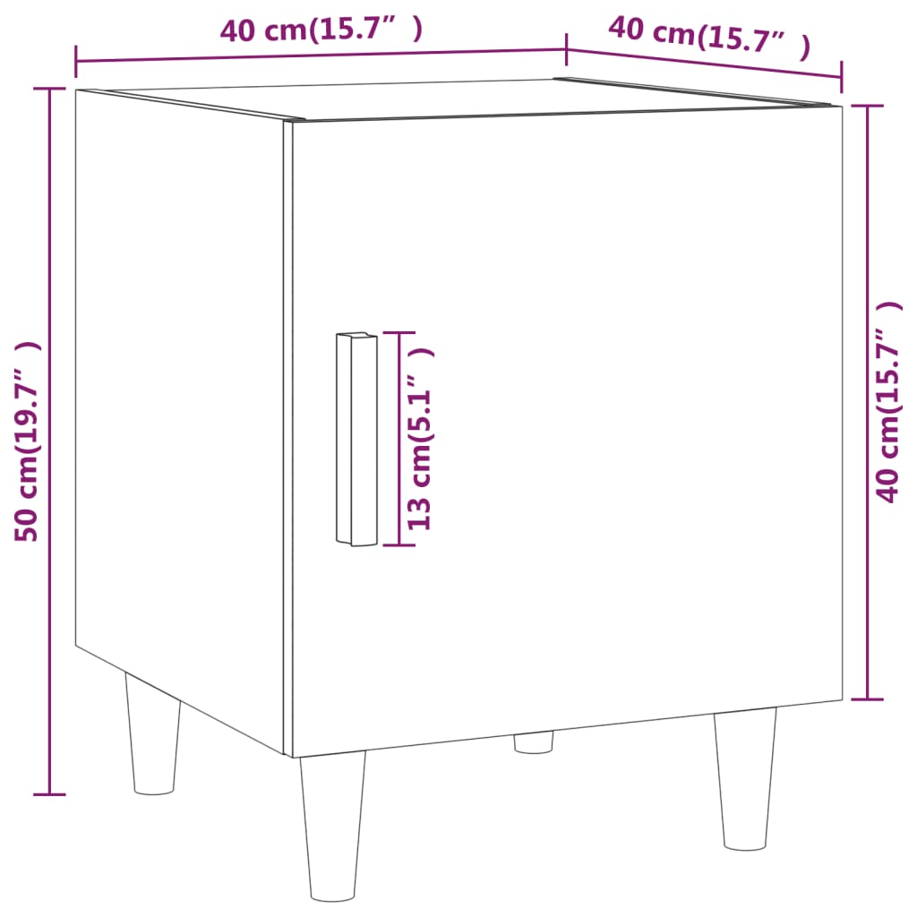 Bedside Cabinets 2 pcs White Engineered Wood