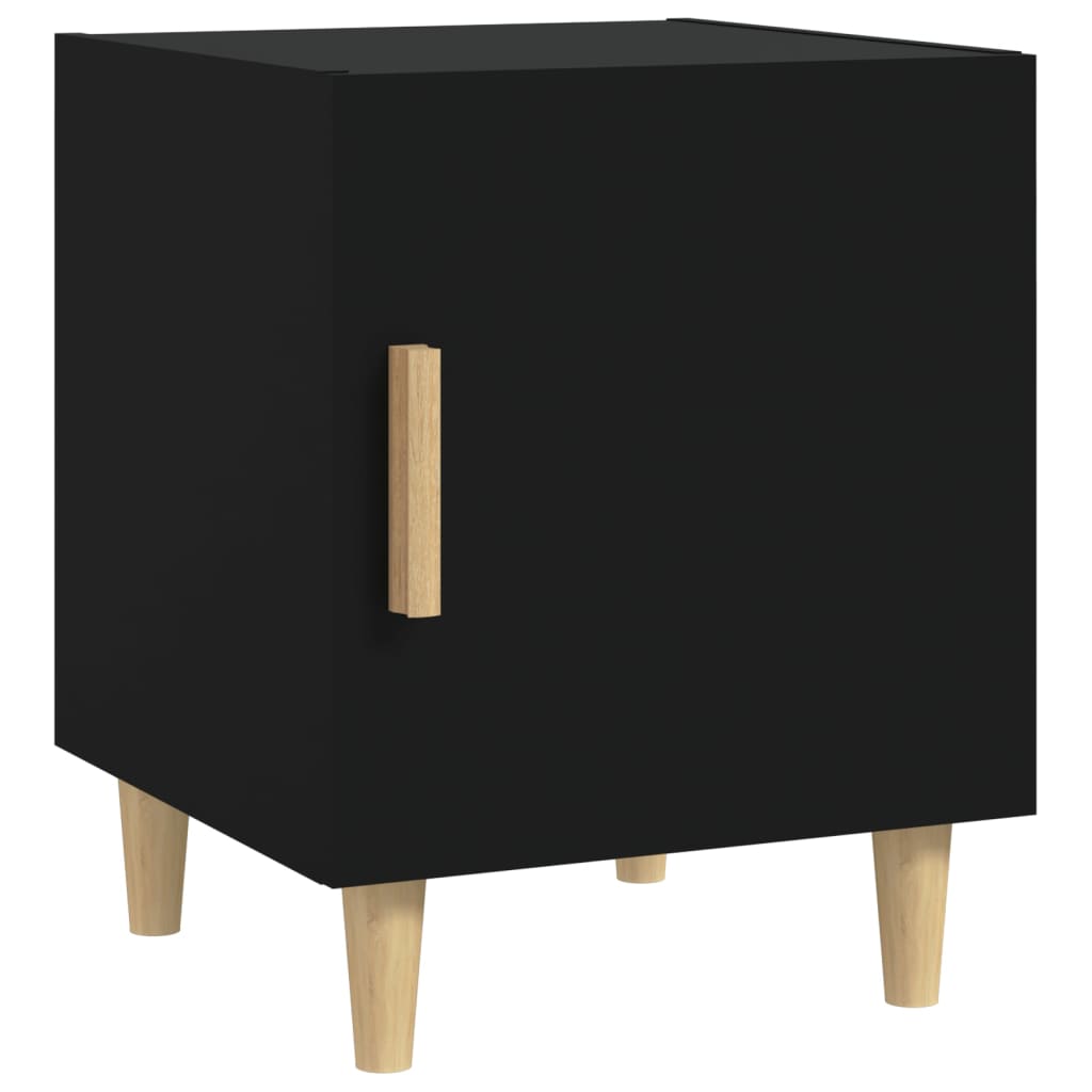 Bedside Cabinets 2 pcs Black Engineered Wood