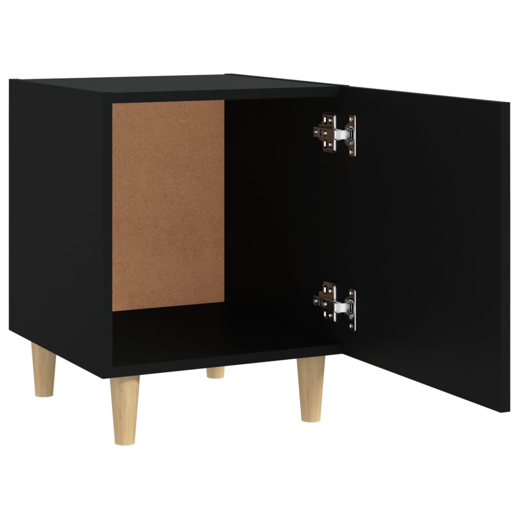 Bedside Cabinets 2 pcs Black Engineered Wood