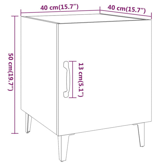 Bedside Cabinets 2 pcs White Engineered Wood