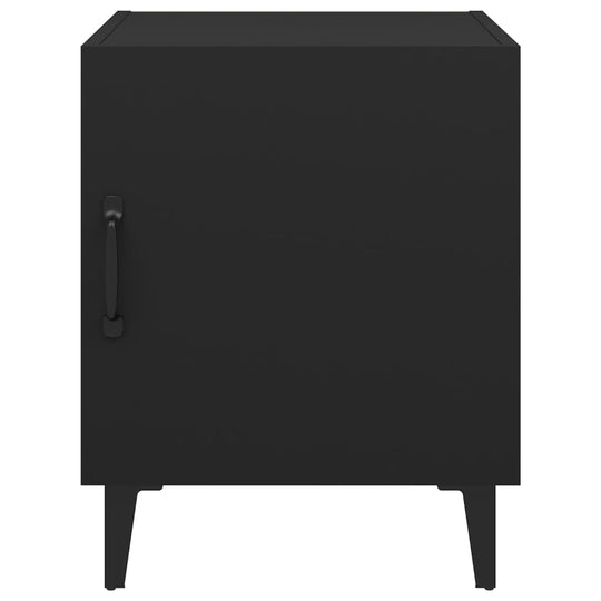 Bedside Cabinets 2 pcs Black Engineered Wood