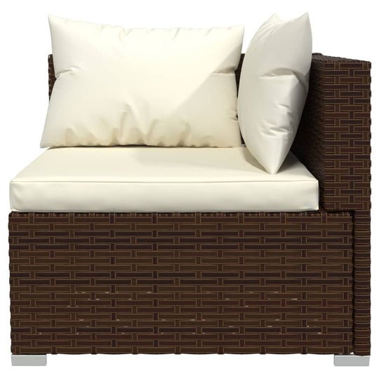 12 Piece Garden Lounge Set with Cushions Poly Rattan Brown