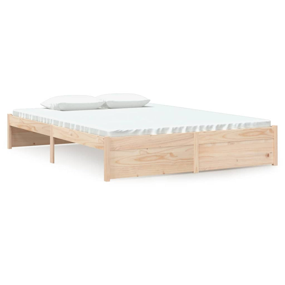 Bed Frame without Mattress Solid Wood 135x190 cm