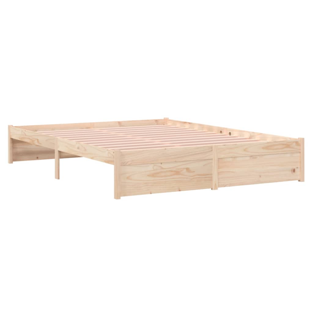 Bed Frame without Mattress Solid Wood 135x190 cm