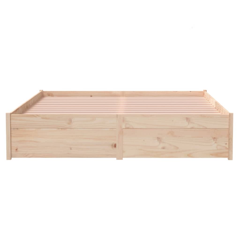 Bed Frame without Mattress Solid Wood 135x190 cm