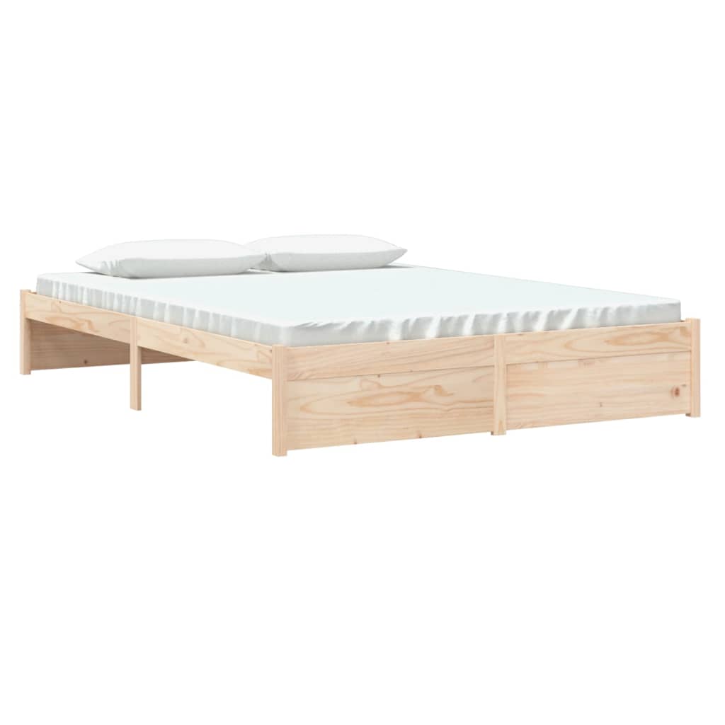 Bed Frame without Mattress Solid Wood 150x200 cm