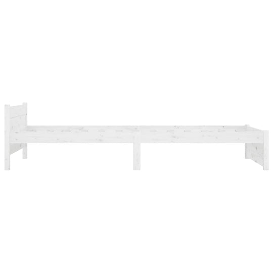 Bed Frame without Mattress White Solid Wood 90x190 cm