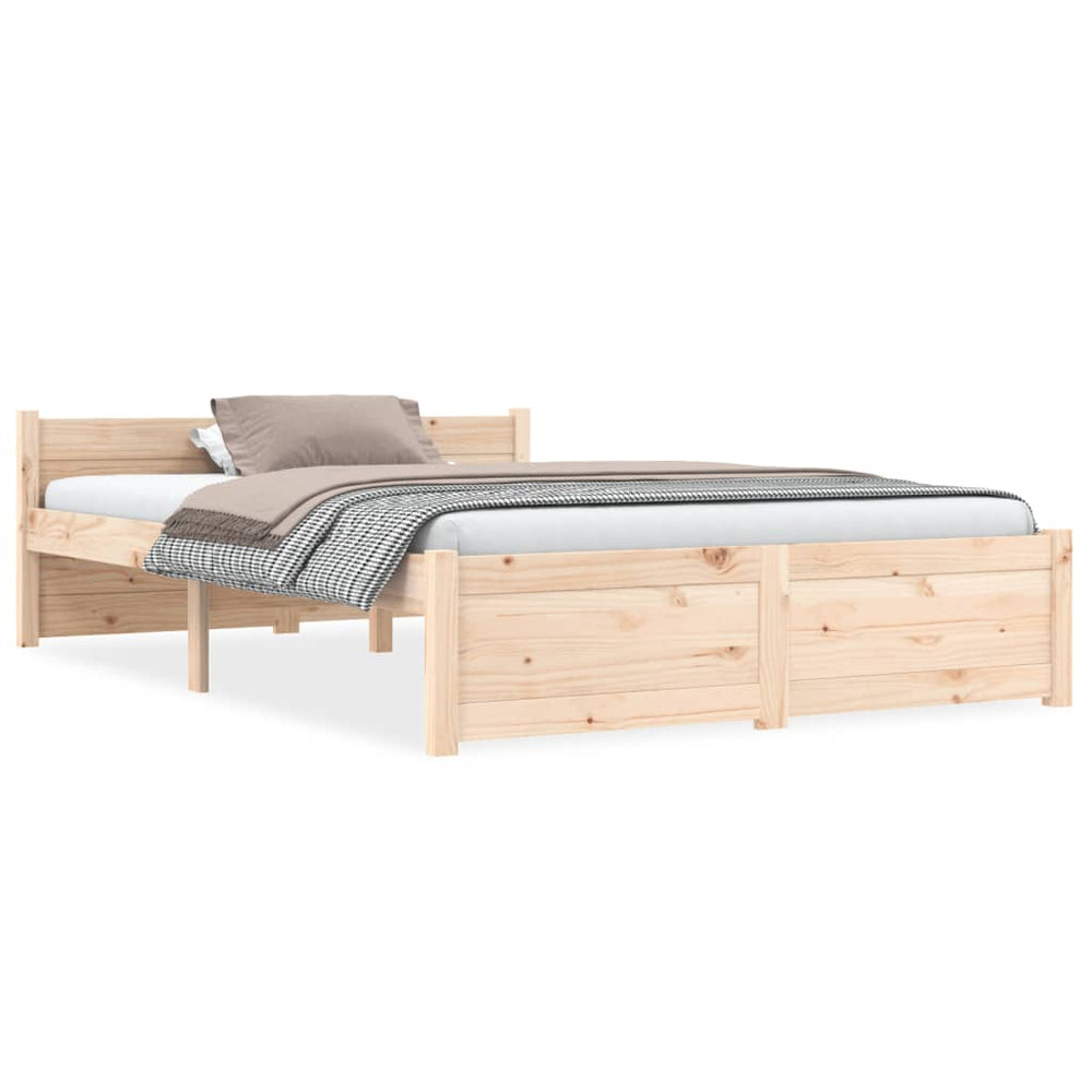 Bed Frame without Mattress Solid Wood 135x190 cm