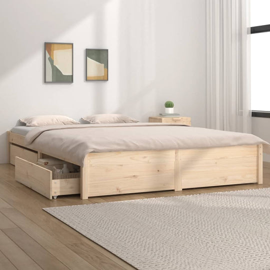 Bed Frame without Mattress with Drawers 135x190 cm