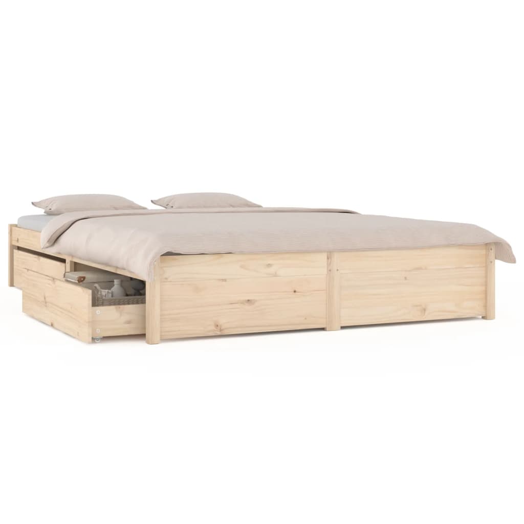 Bed Frame without Mattress with Drawers 150x200 cm