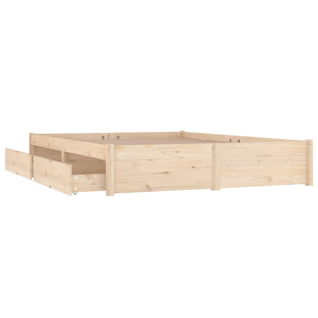 Bed Frame without Mattress with Drawers 150x200 cm