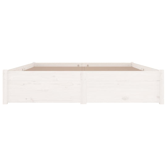 Bed Frame without Mattress with Drawers White 183x203 cm King