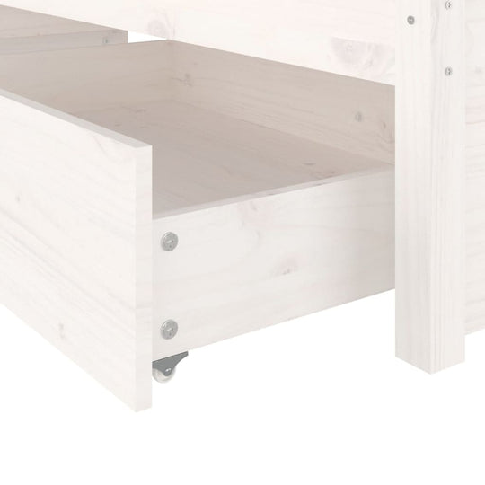 Bed Frame without Mattress with Drawers White 183x203 cm King