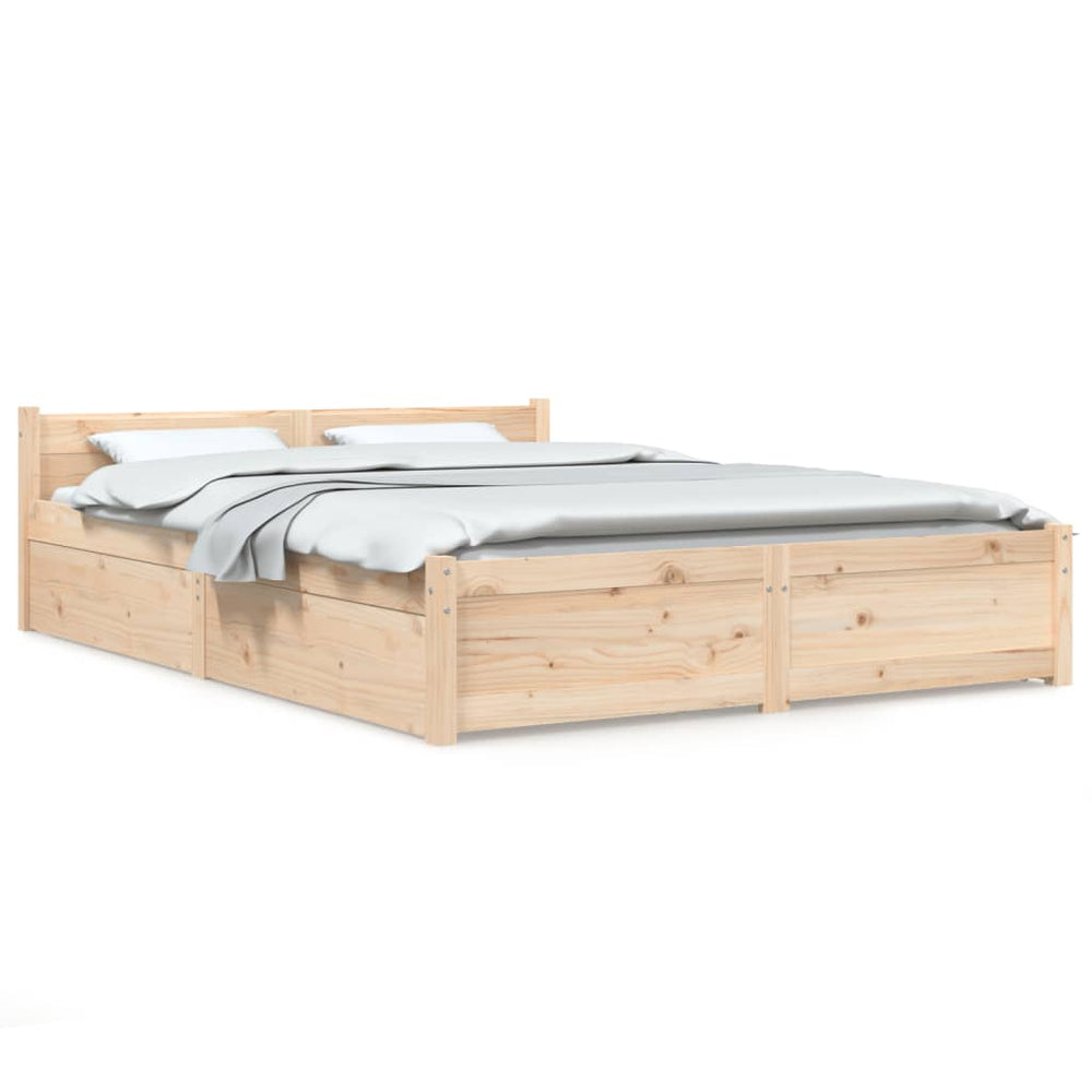 Bed Frame without Mattress with Drawers 135x190 cm