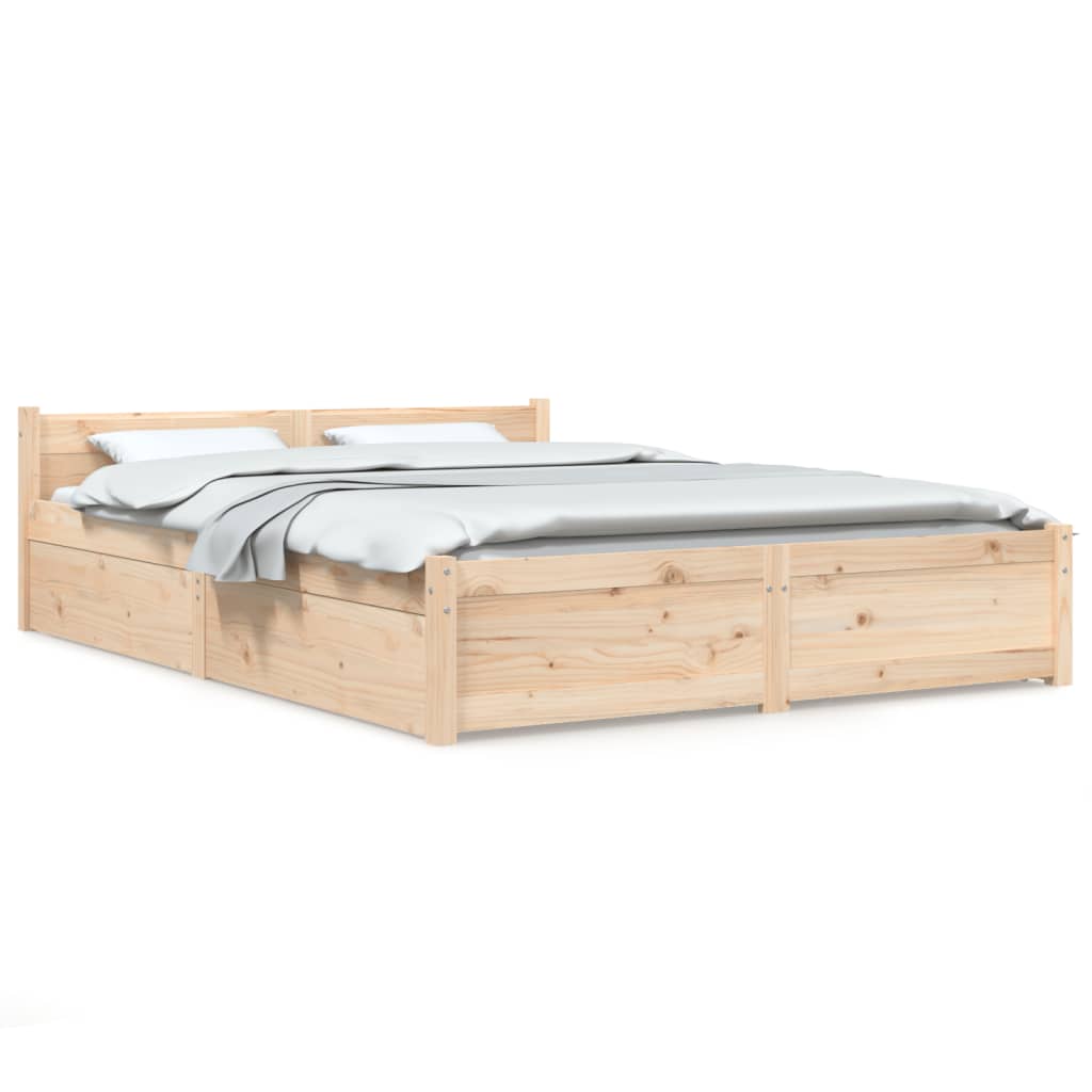 Bed Frame without Mattress with Drawers 135x190 cm