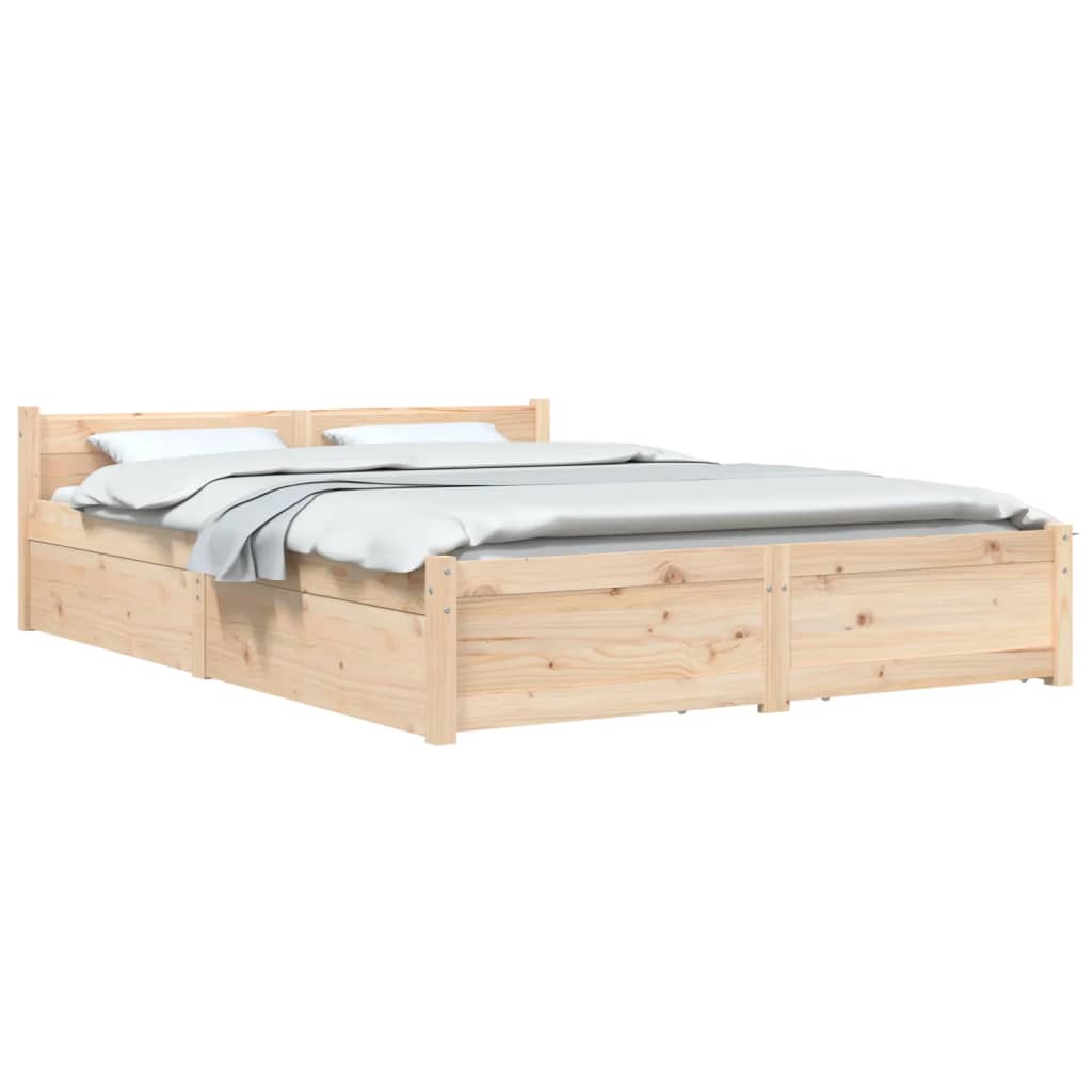 Bed Frame without Mattress with Drawers 135x190 cm