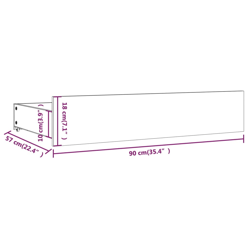 Bed Frame without Mattress with Drawers 135x190 cm