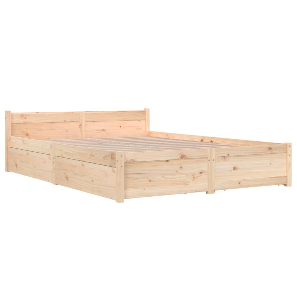 Bed Frame without Mattress with Drawers 135x190 cm