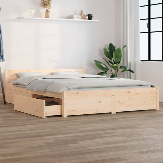 Bed Frame without Mattress with Drawers 135x190 cm